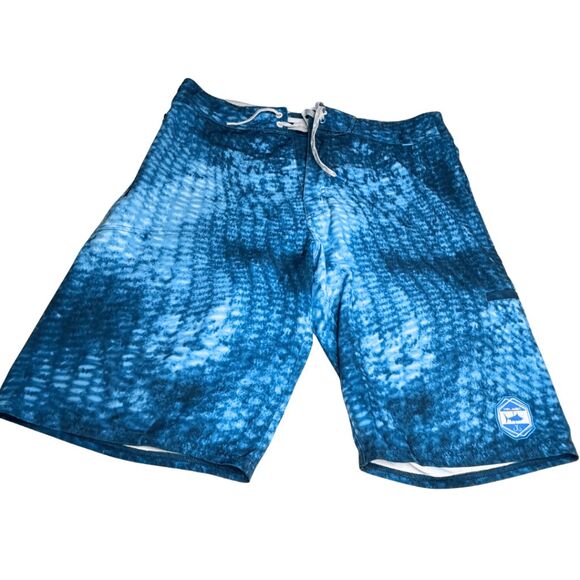 Pelagic Men's Argonaut Stretch Fishing Beach Swim Board Shorts Blue Size 34 - Picture 1 of 7